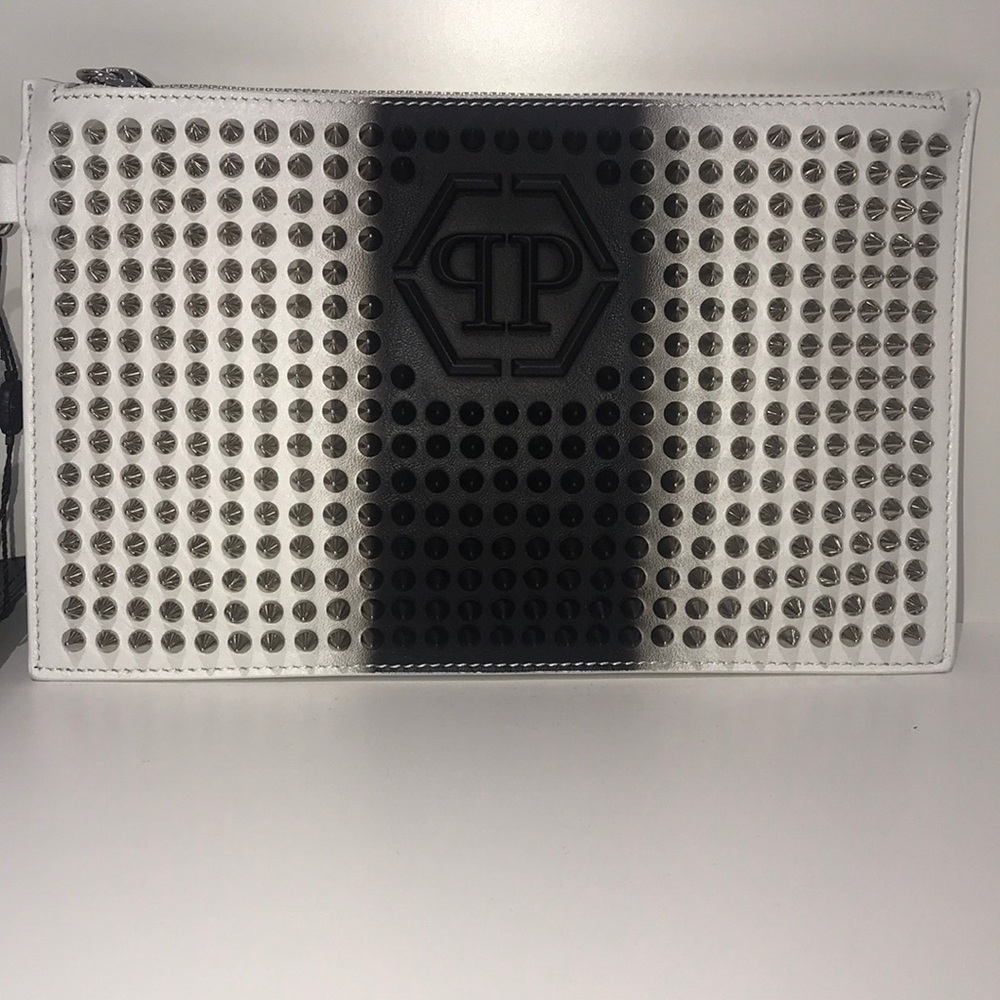 Philipp Plein white and black Wristlet